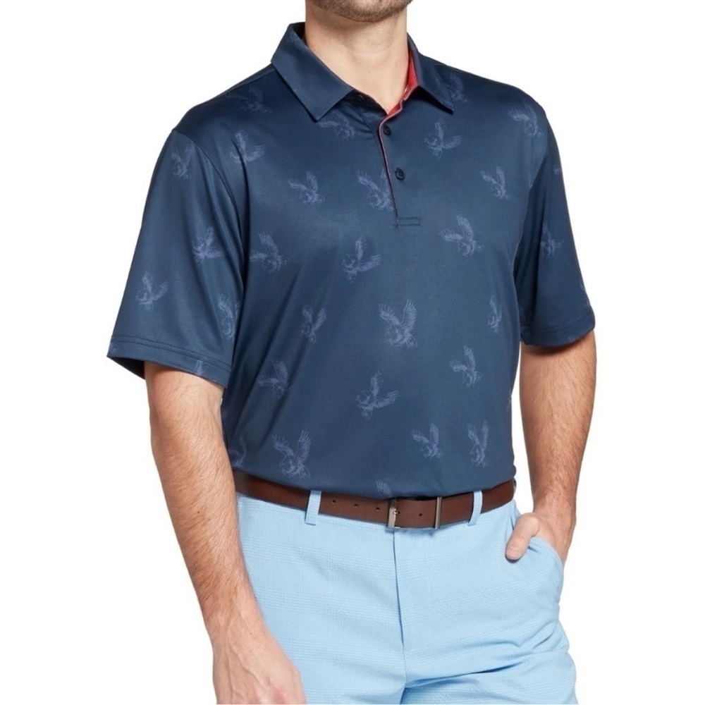Walter Hagen 11 Majors Dark Blue Polo with Eagles - Size S